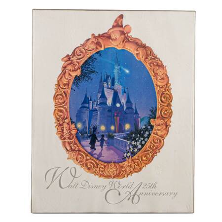 Walt Disney World 25th Anniversary Commemorative Poster in Acrylic Case