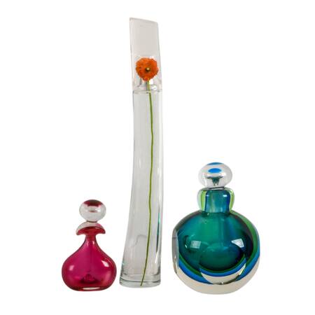 Trio of Vintage Glass Perfume Bottles
