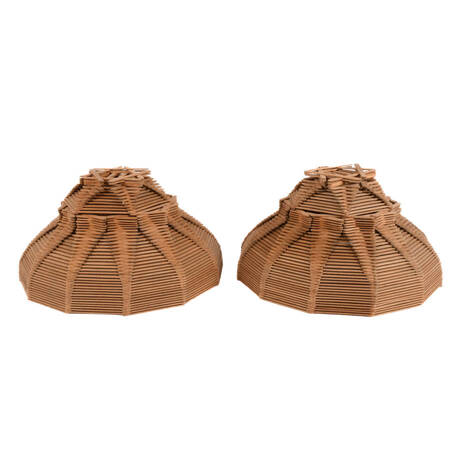 Pair of Tramp Art Popsicle Lamp Shades