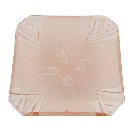 Art Deco Frosted Pink Hanging Ceiling Light