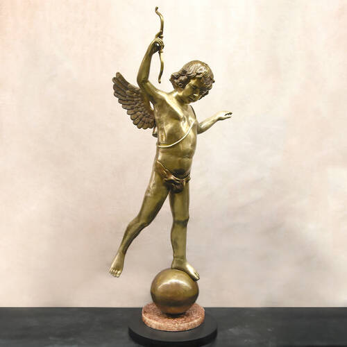 Lifesize Bronze Putti Sculpture in the Style of Auguste Moreau