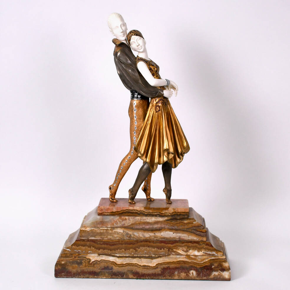 Dancing Couple on Marble Base