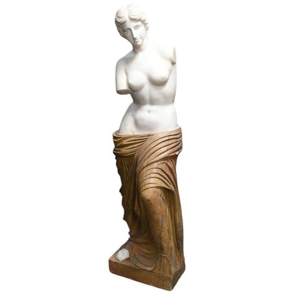 Two-Tone Marble Greek-Style Armless Female Statue