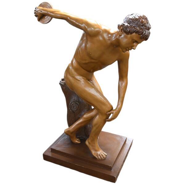 Acrylic and Wood Sculpture After Myron's "The Discobolus"