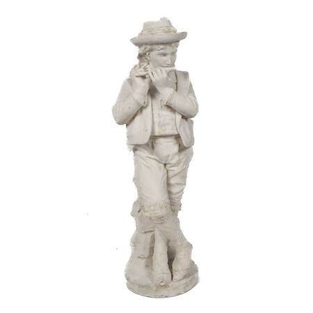 Antique Marble Statue of a Boy Playing the Flute