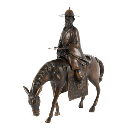 Chinese Bronze Rider and Horse Sculpture