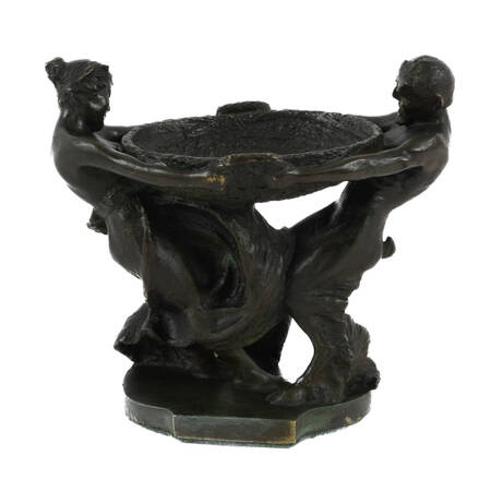 European School Bronze "Nymph & Satyr" Sculpture