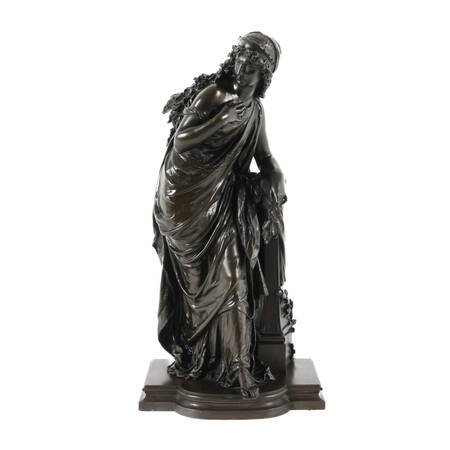 Sculpture by Moreau After Jacques Boustou Titled "Standing Classical Lady"