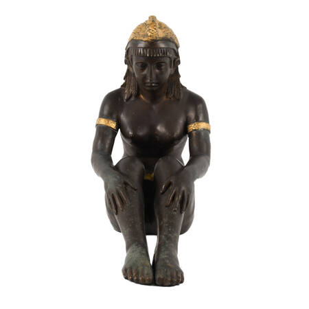 Large Bronze Egyptian Goddess Signed B. Sanberg Statue