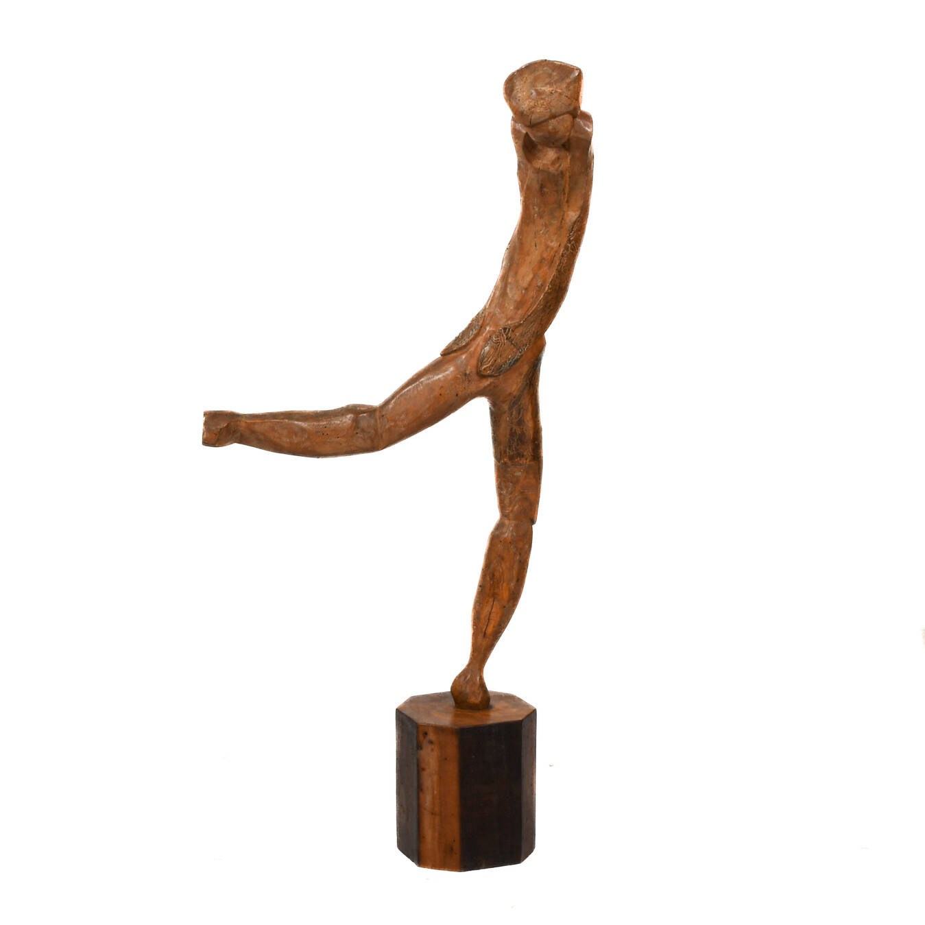Signed Kallem Carved Wood Abstract Form Sculpture
