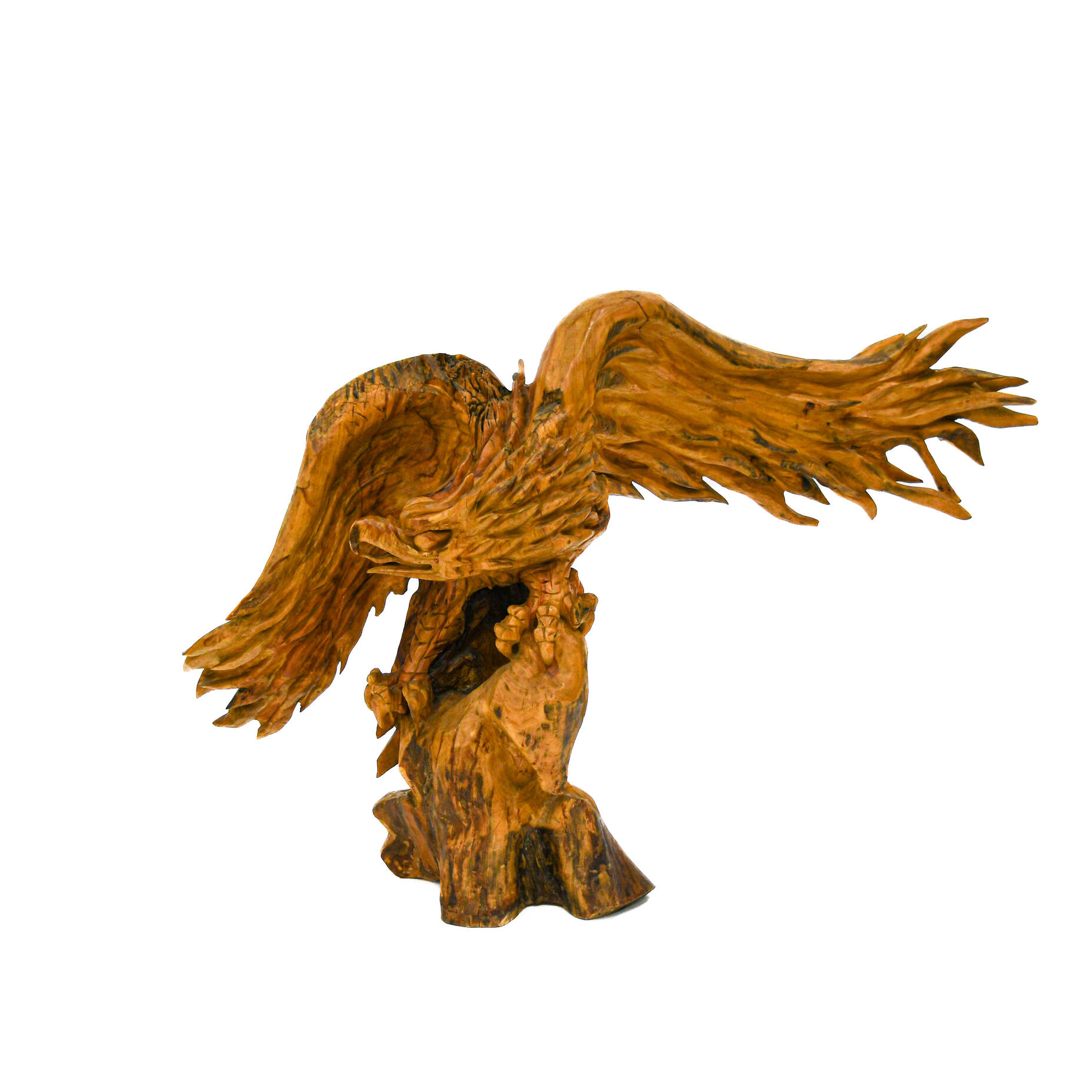 Oversized Hand-Carved Teak Wood Eagle