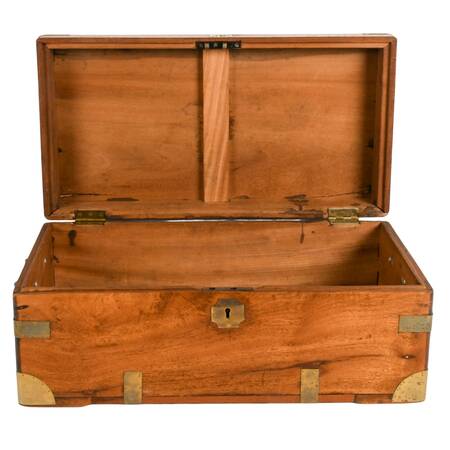 Antique Camphor Wood Tool Chest with Brass Hardware