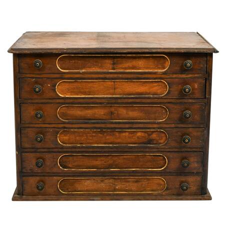 Antique Walnut J&P Coats Spool Cabinet