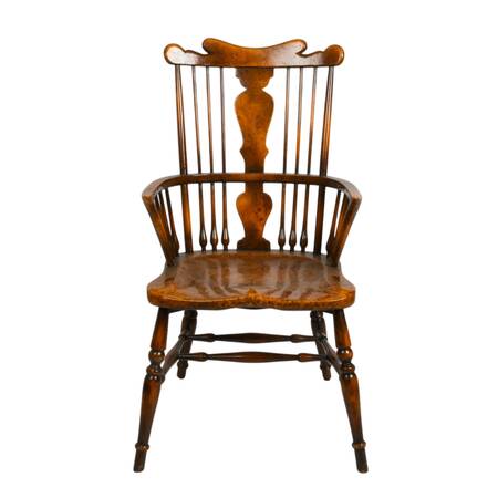 Antique Maple Burlwood Windsor Chair