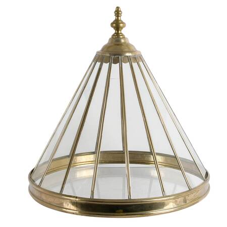 Mid-Century Modern Glass and Silver Metal Dome