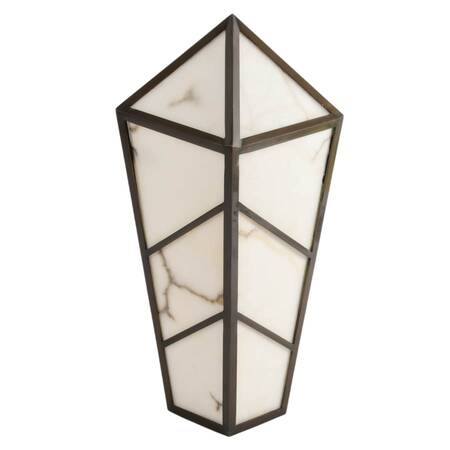 Art Deco-Style Brass and Alabaster Wall Shade