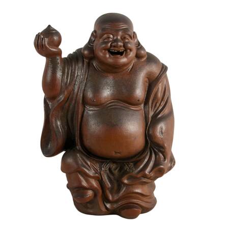 Signed Concrete Laughing Buddha Statue