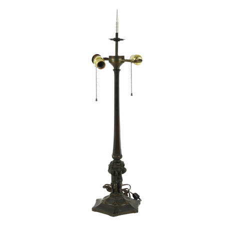 Antique Neo-Classical Bronze Cherub Motif Table Lamp