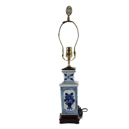 Chinese Blue and White Floral Lamp