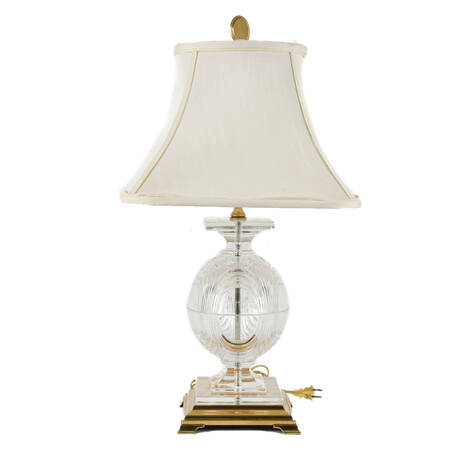 Crystal and Brass Table Lamp