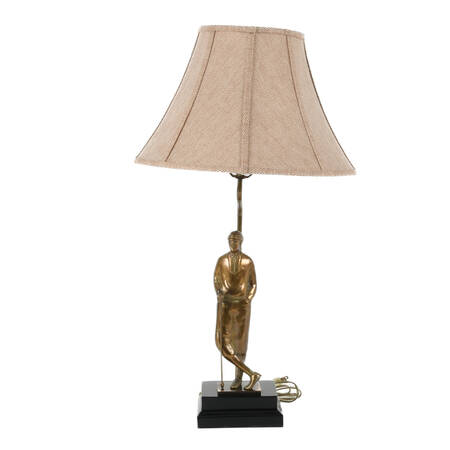 Cast Metal Lamp with Figurine of a Gentleman