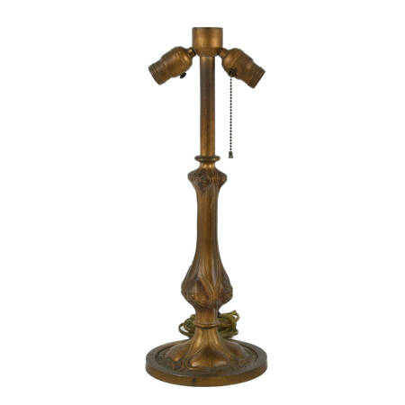 Antique Two-Light Stained Glass Table Lamp Base