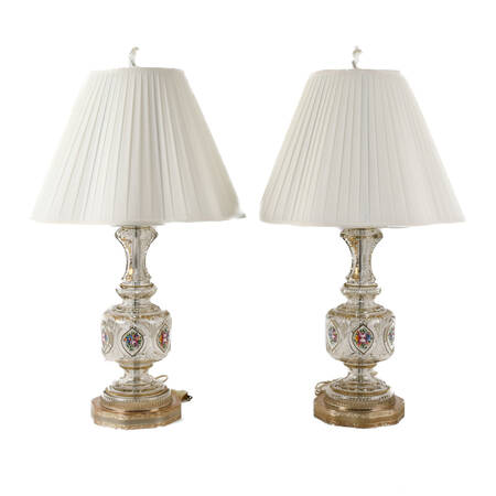 Pair of Italian Hand-Painted Table Lamps