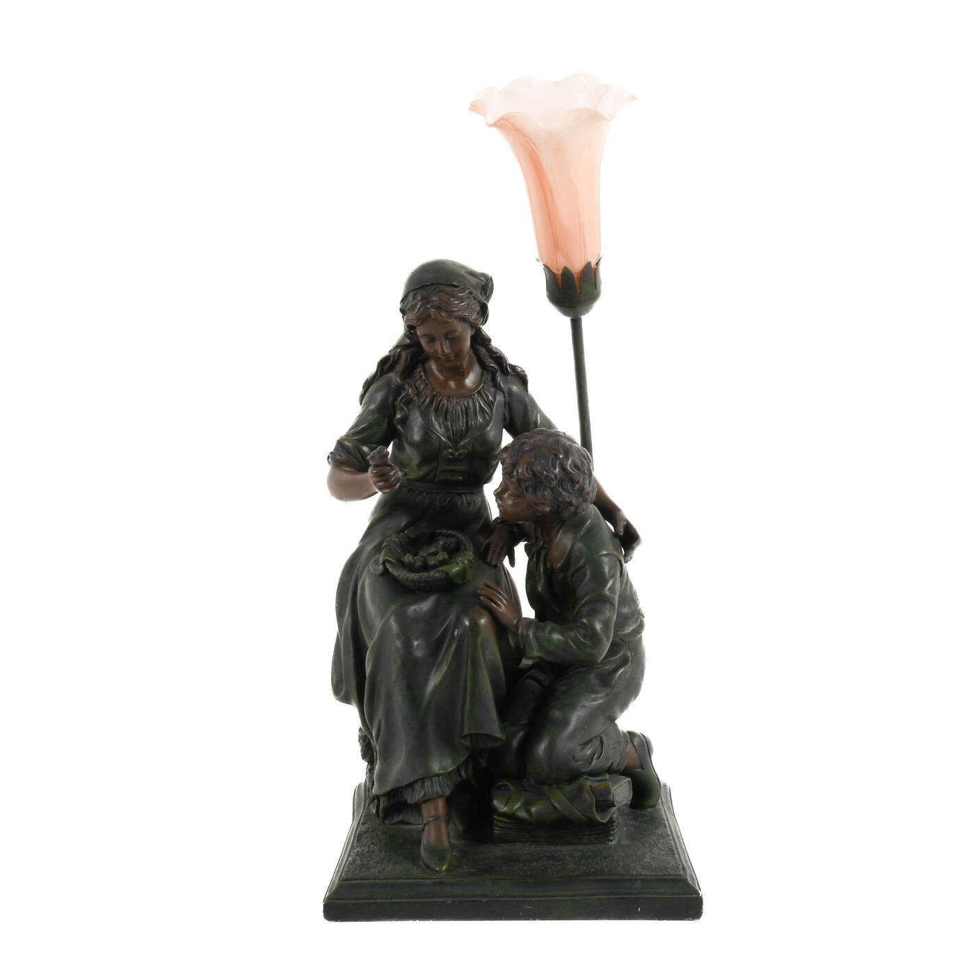 Art Nouveau-Style Resin Figural Lamp After Aguste Moreau