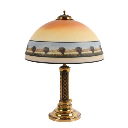 Antique Hand Painted Pittsburgh School Handel Table Lamp