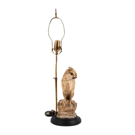 Antique Marble Figural Parrot Table Lamp