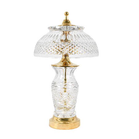 Cut Crystal and Brass Table Lamp