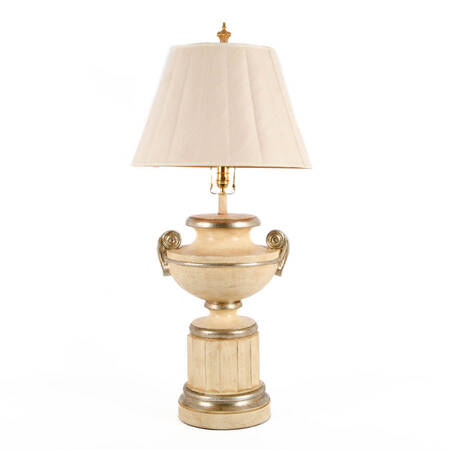 Hollywood Regency-Style Urn Column Table Lamp