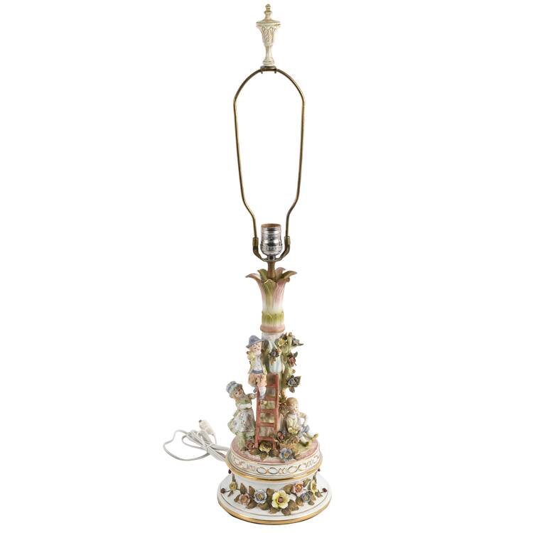 Pair of Figural Capodimonte-Style Table Lamps