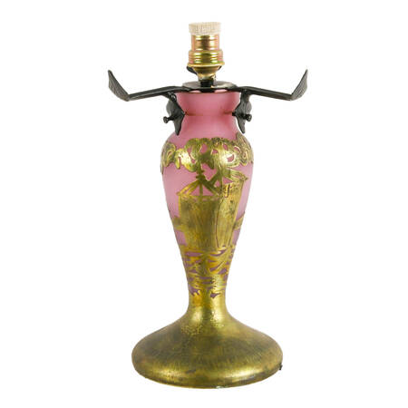 Art Nouveau-Style Cameo Glass Table Lamp