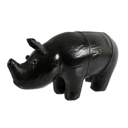 Mid-Century Modern Era Leather Rhino Sculpture