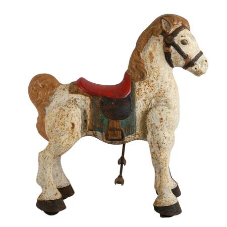 Vintage 1950s Mobo Bronco Pressed Steel Ride-On Toy Horse