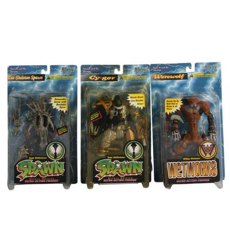 Triple McFarlane Toys Spawn Universe: Exo-Skeleton Spawn, Werewolf, Cy-gor