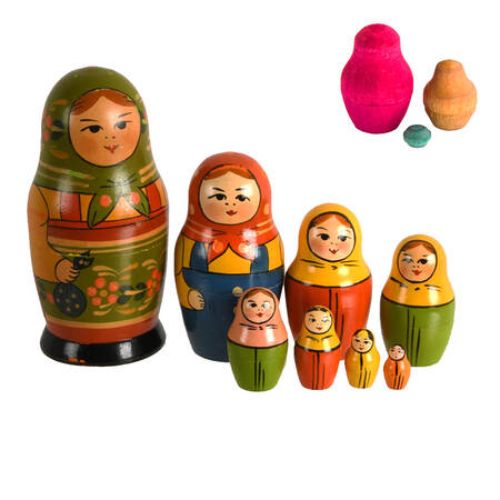 USSR Matryoshka Wooden Dolls Eleven Pieces