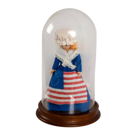 Vintage Jeffrey Snyder Betsy Ross Bicentennial Pincushion Doll Under Dome