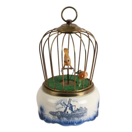 Mid-Century Toyo Animatronic Birdcage Music Box
