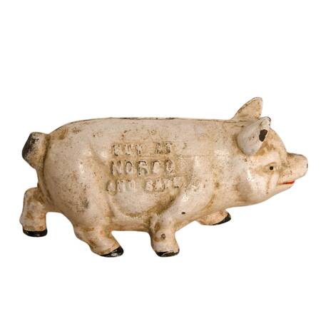 Antique Norco Foundry & Specialty Co. Cast Iron Piggy Bank