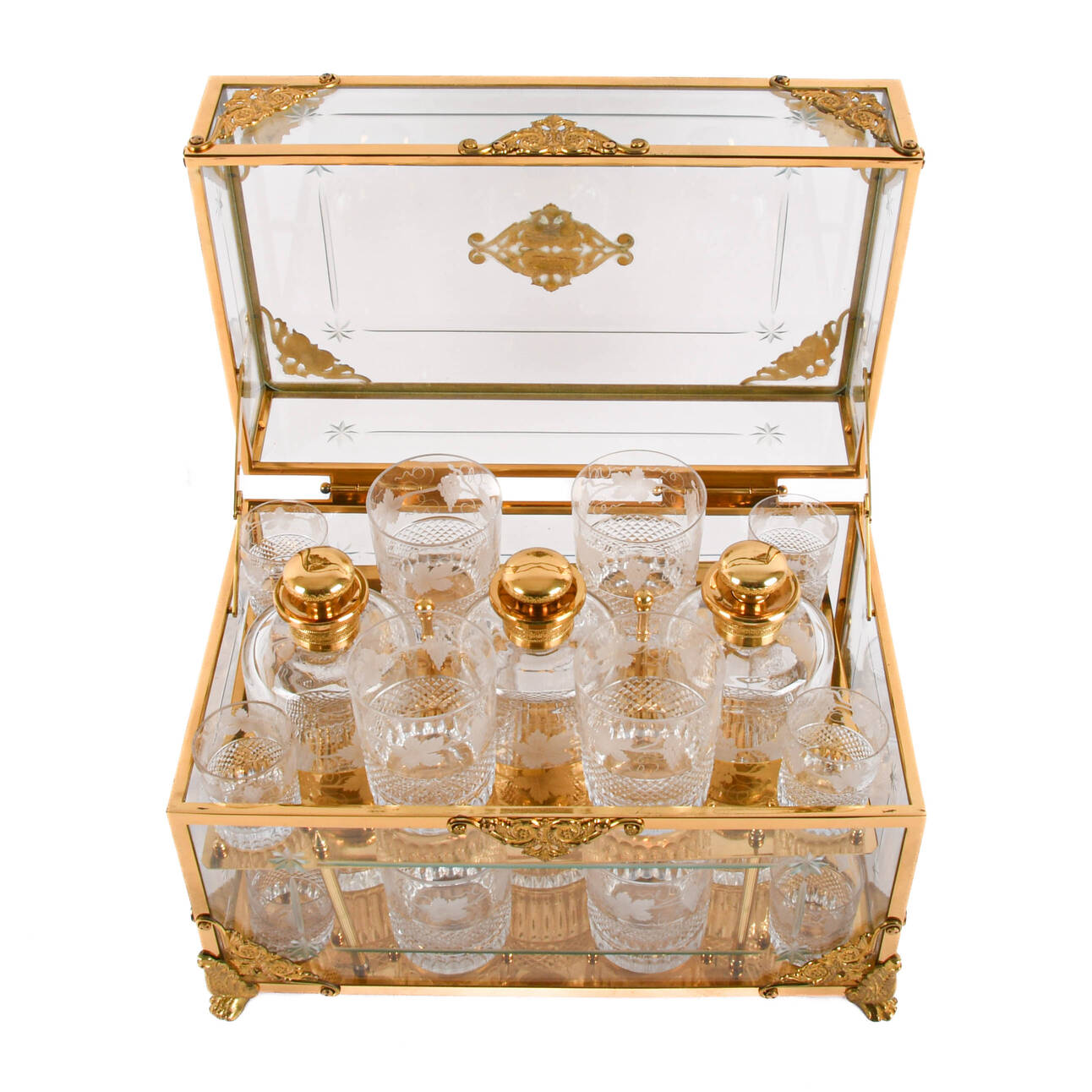 Liquor Cabinet Glasses and Decanters
