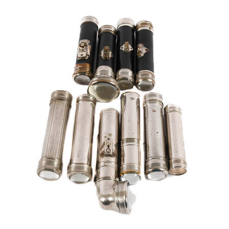 Antique Grouping of Ten Aluminum Flashlights