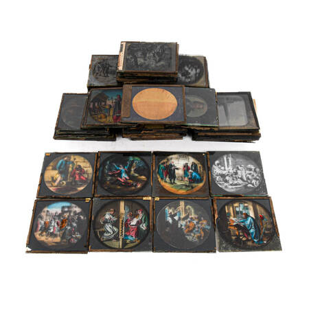 Antique Lot of Seventy-Three Glass Slides
