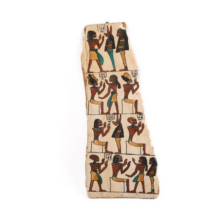 Egyptian Painted Wood Stela with Hieroglyphs