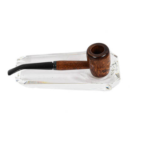 Art Deco Crystal Pipe Holder and Meerschaum Corn Pipe Set