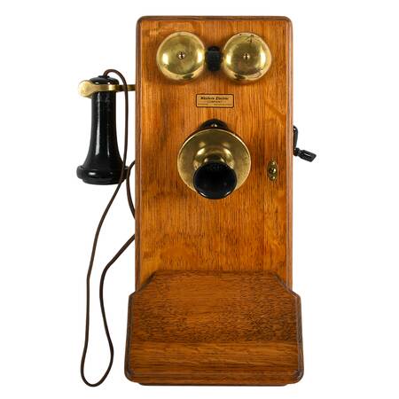 Quartersawn Oak Western Electric Wall Telephone