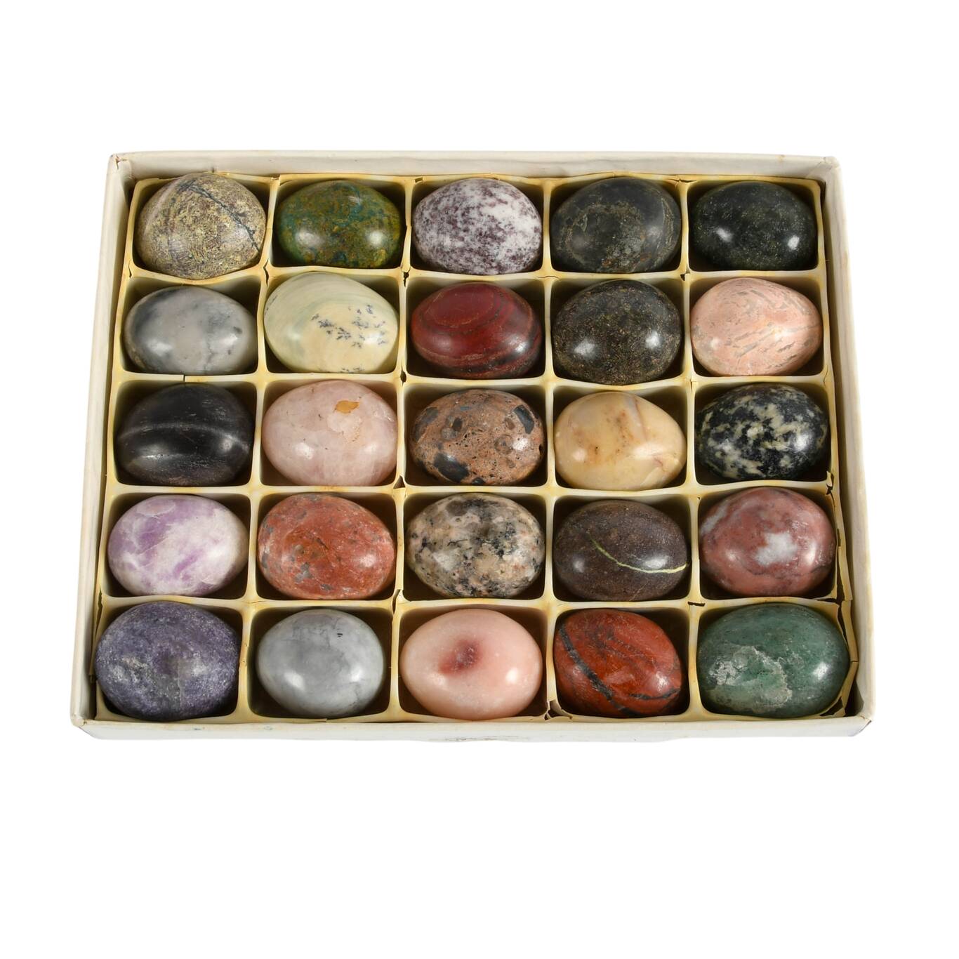 Mid-Century Modern Zimbabwe Mineral Specimen Egg Set