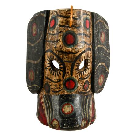 Hand-Carved Wood Latin American Folk-Art Mask