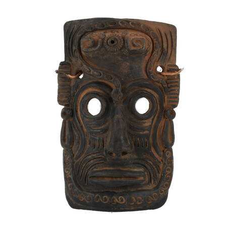 Clay Guatemalan Ceremonial Tribal Mask